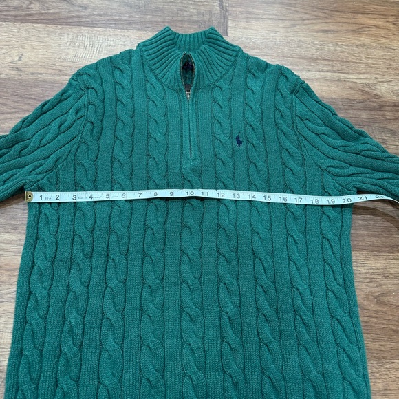 Polo Ralph Lauren cable-knit cotton quarter-zip sweater size M - Picture 14 of 15